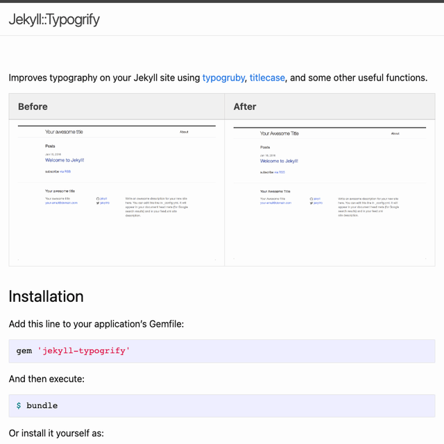Cover image for Jekyll::Typogrify