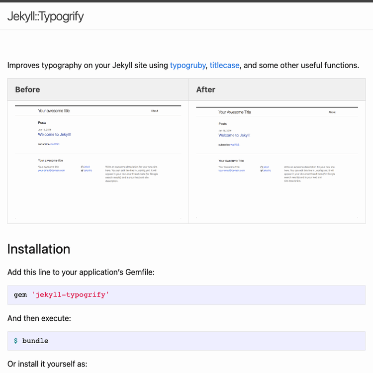Cover image for Jekyll::Typogrify